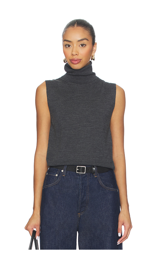 LESET James Sleeveless Turtleneck in Grey. - L also in