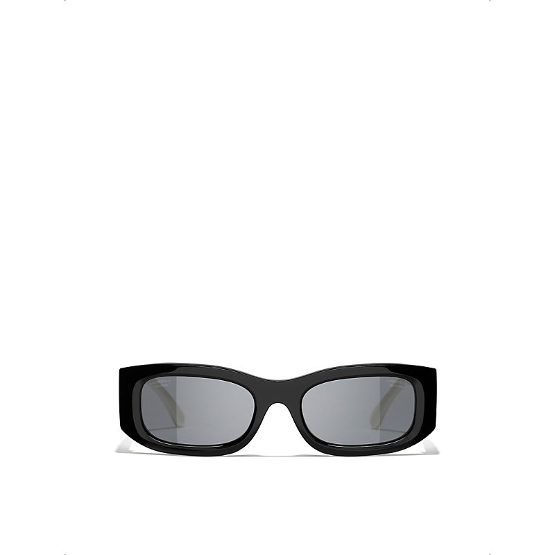 Womens Ch5525 Rectangle-Frame Acetate Sunglasses