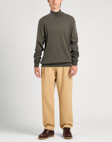 Man Turtleneck Military green Size 46 Cotton, Cashmere