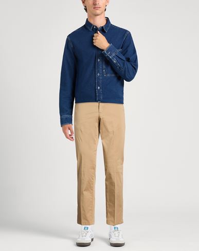 Man Pants Camel Size 38 Cotton, Elastane