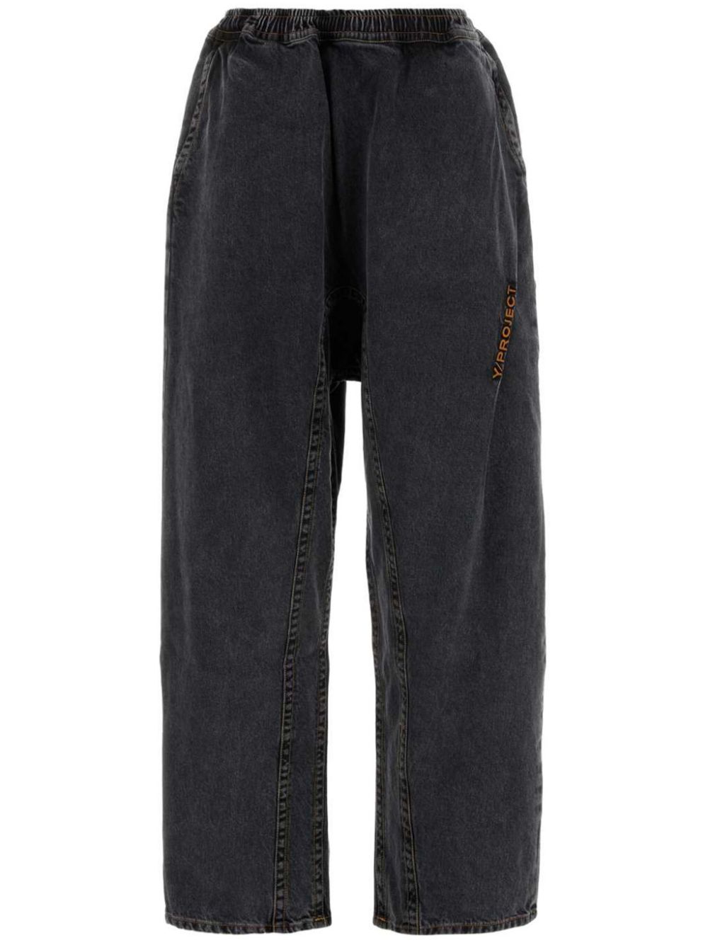 Logo embroidered jeans - Grey