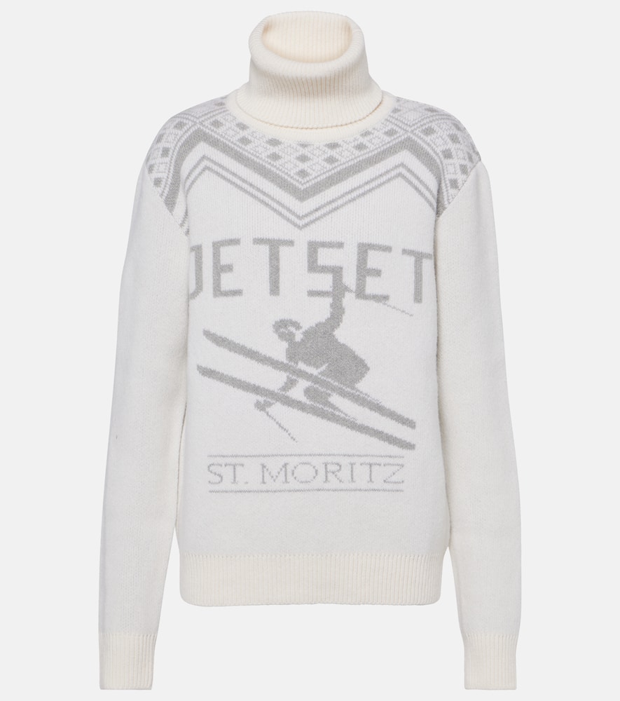 Wool intarsia turtleneck sweater