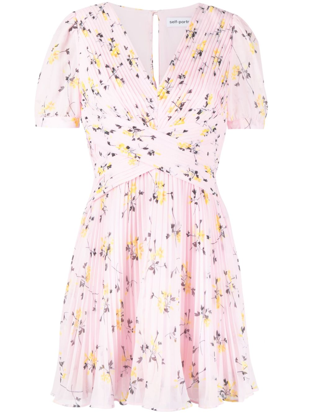 Floral-print pleated minidress - Pink