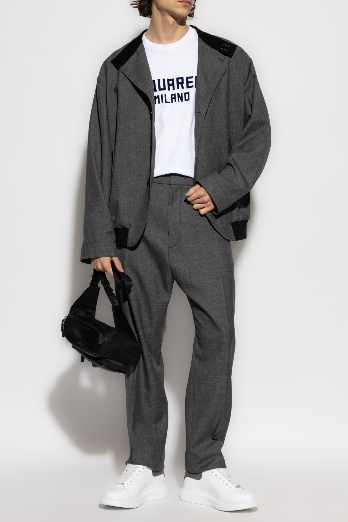 Dsquared2 Wool Trousers, Men's, Grey