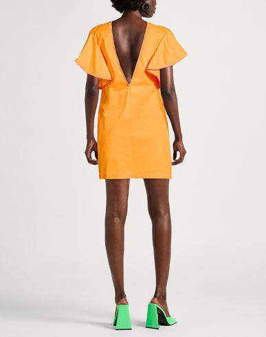 Woman Mini dress Orange Size 2 Cotton