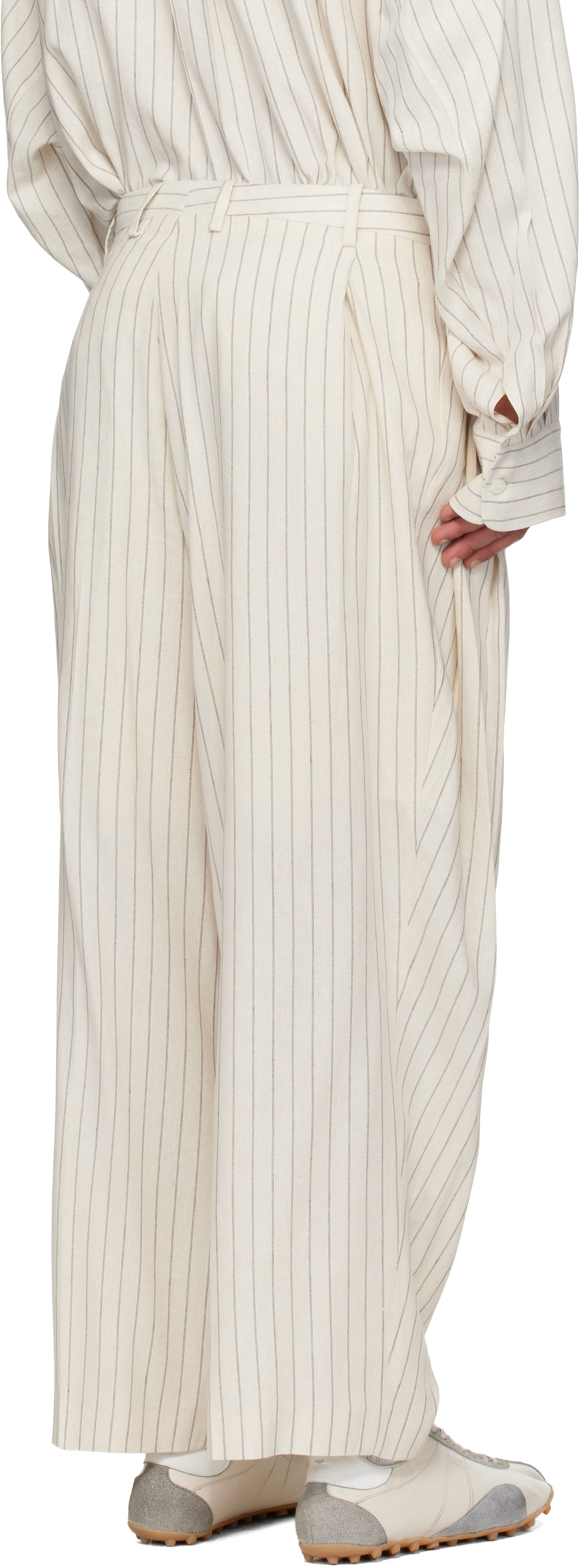 Off-White Pinstripe Trousers