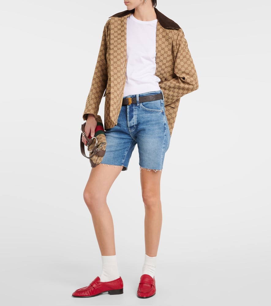 High-rise denim shorts