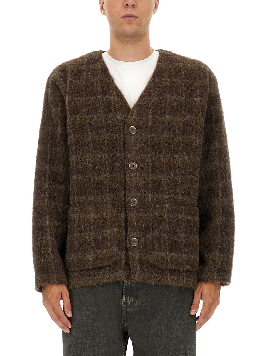 Cardigan Dorf Check Hairy Wool
