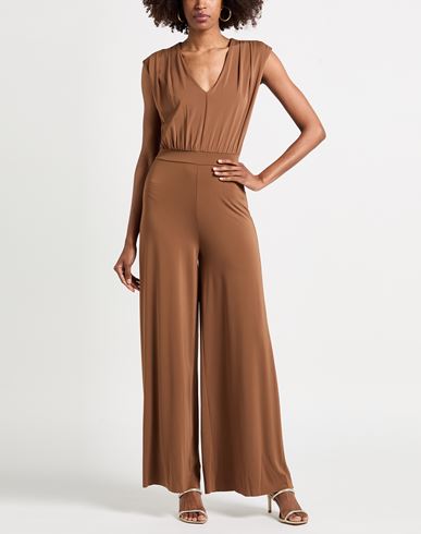 Woman Jumpsuit Brown Size 2 Acetate, Polyamide, Elastane