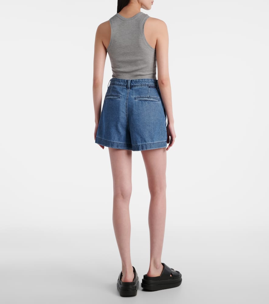 Hilo pleated denim shorts