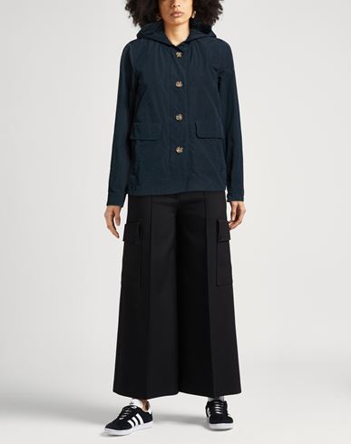 Woman Jacket Navy Size 2 Polyester, Cotton, Polyamide