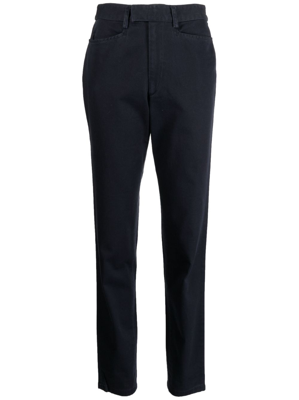Mid-rise straight-leg cotton jeans - Blue