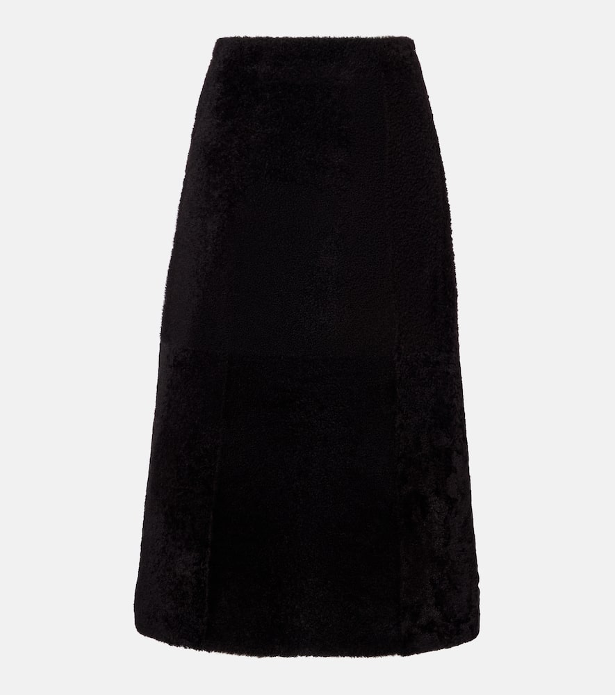 Shearling maxi skirt