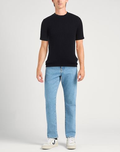 Man Sweater Midnight blue Size 40 Cotton