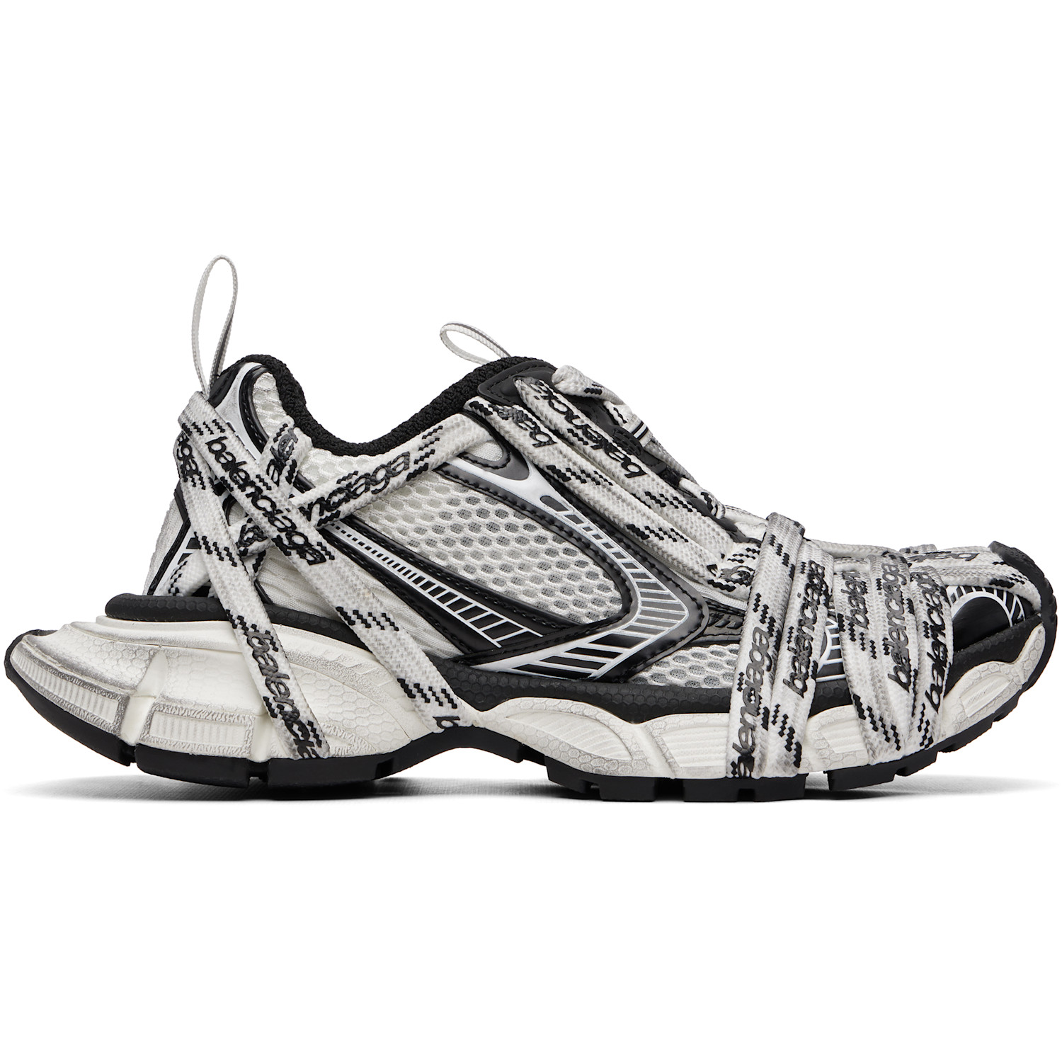 White & Black 3XL Extreme Laces Sneakers