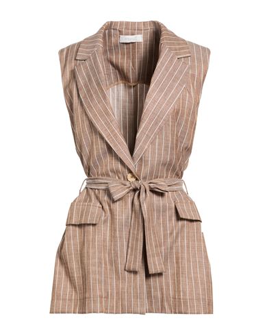 Previú Woman Blazer Khaki Size 10 Polyester, Viscose, Lyocell