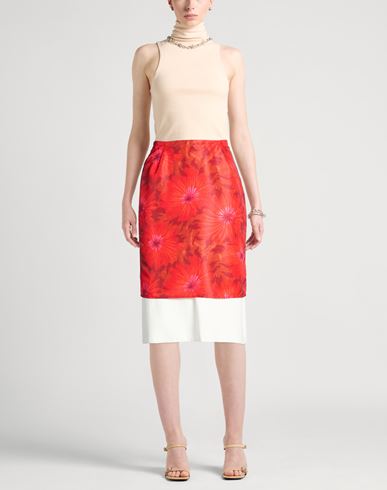 Woman Midi skirt Red Size 4 Polyester