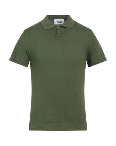 Alpha Studio Man Polo shirt Military green Size 36 Cotton, Polyester