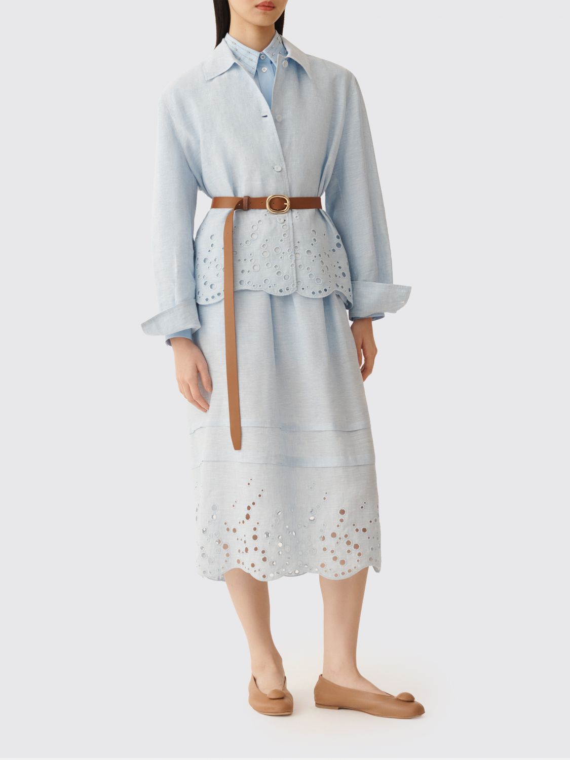 Skirt Woman color Gnawed Blue
