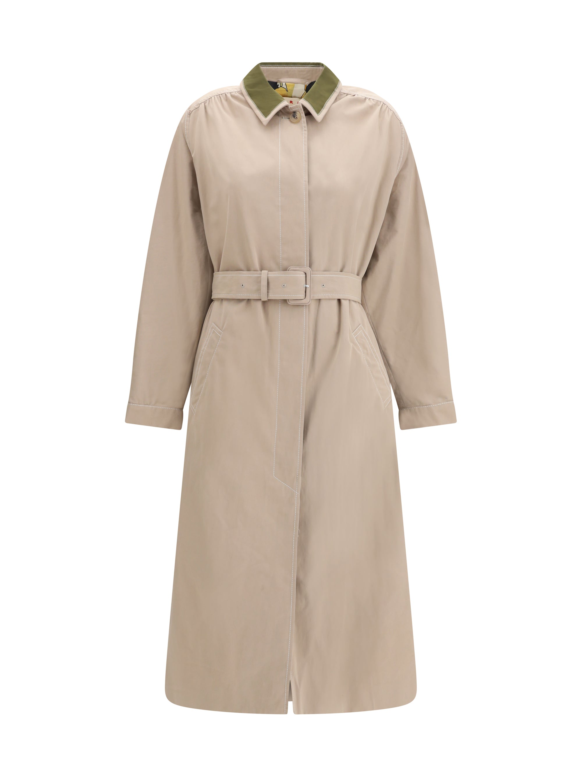 Gabardine Trench Coat — Beige