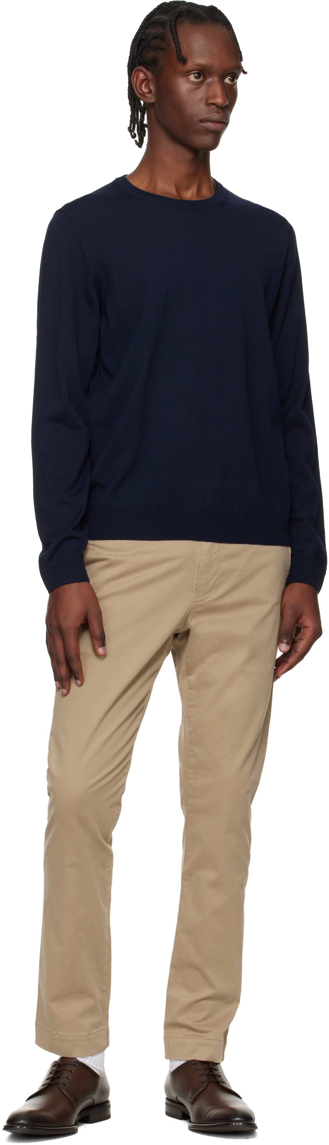 Navy Slim-Fit Merino-Wool Sweater
