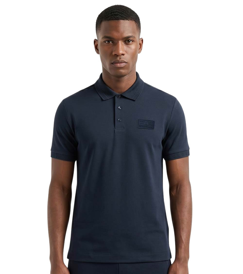 Blue Solid Shirt Collar Polo