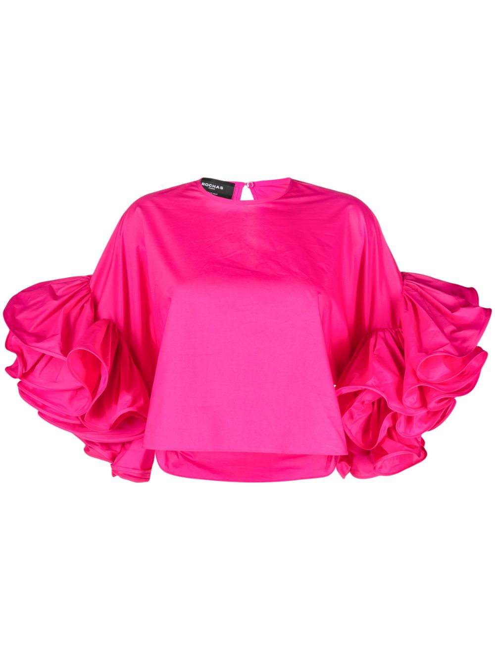 Ruffled cotton top - Pink