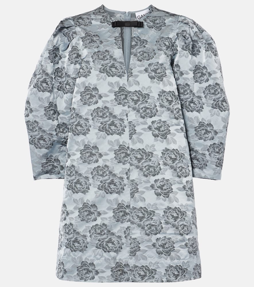 Floral jacquard minidress