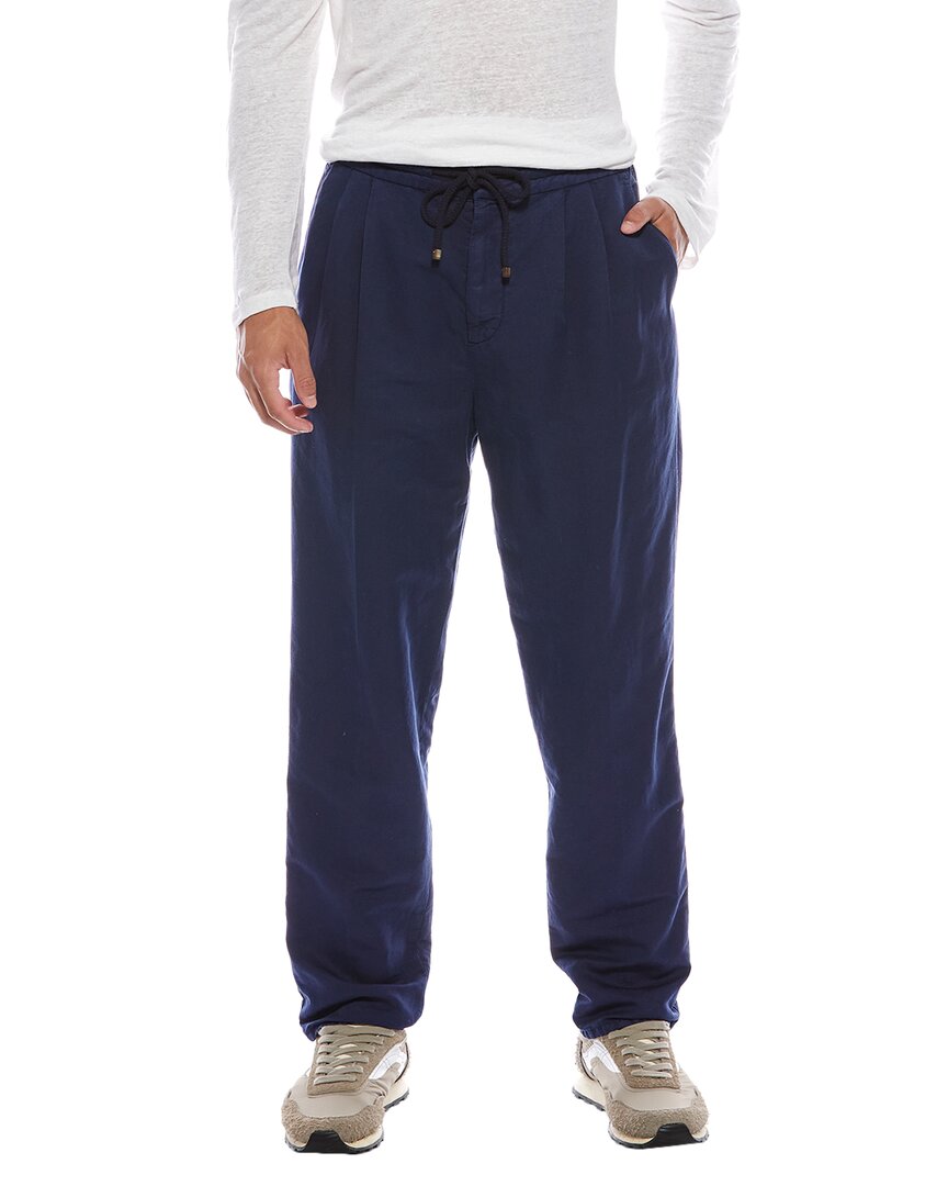 Leisure Fit Pleated Linen-Blend Pant