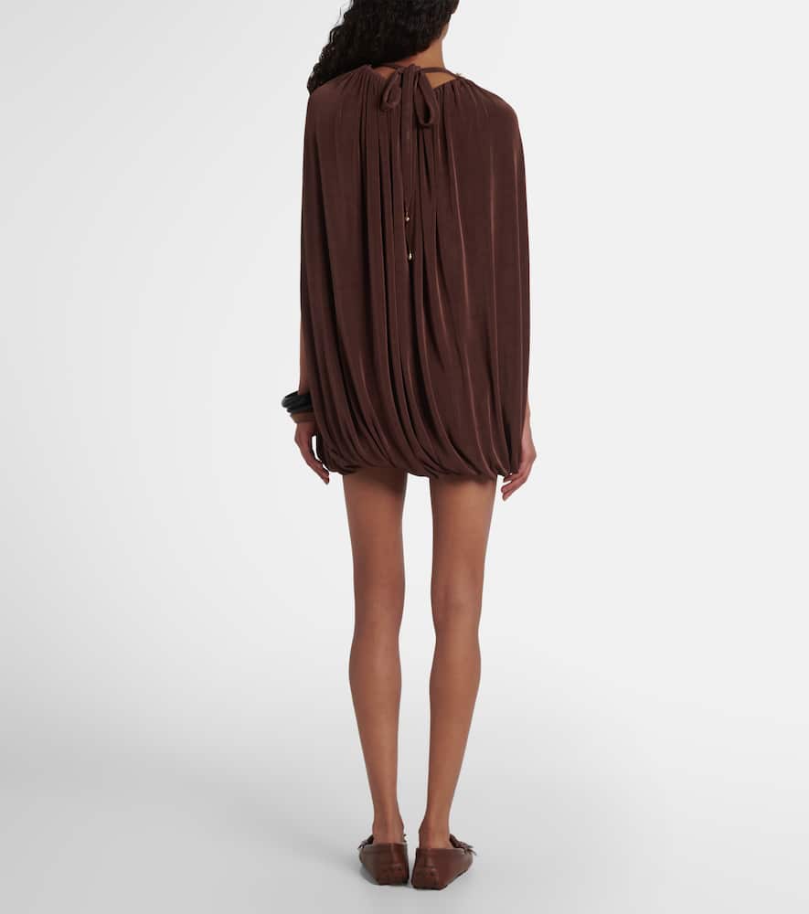 Embellished draped minidress