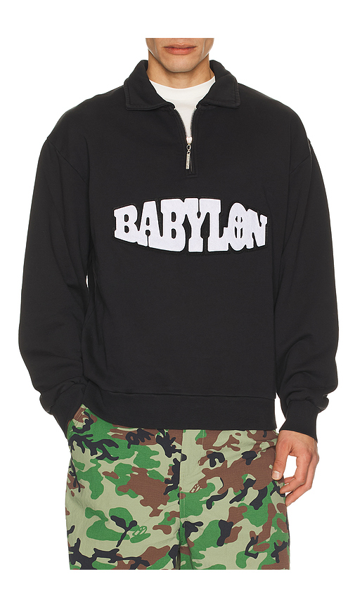 Babylon Half Zip Pullover Sweater in Black. - L also in S, M, XL/1X