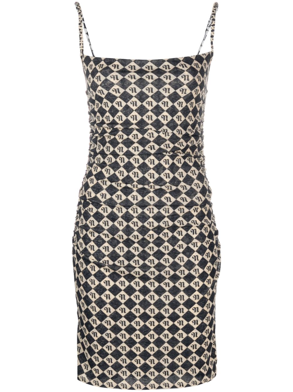 Monogram-print minidress - Neutrals