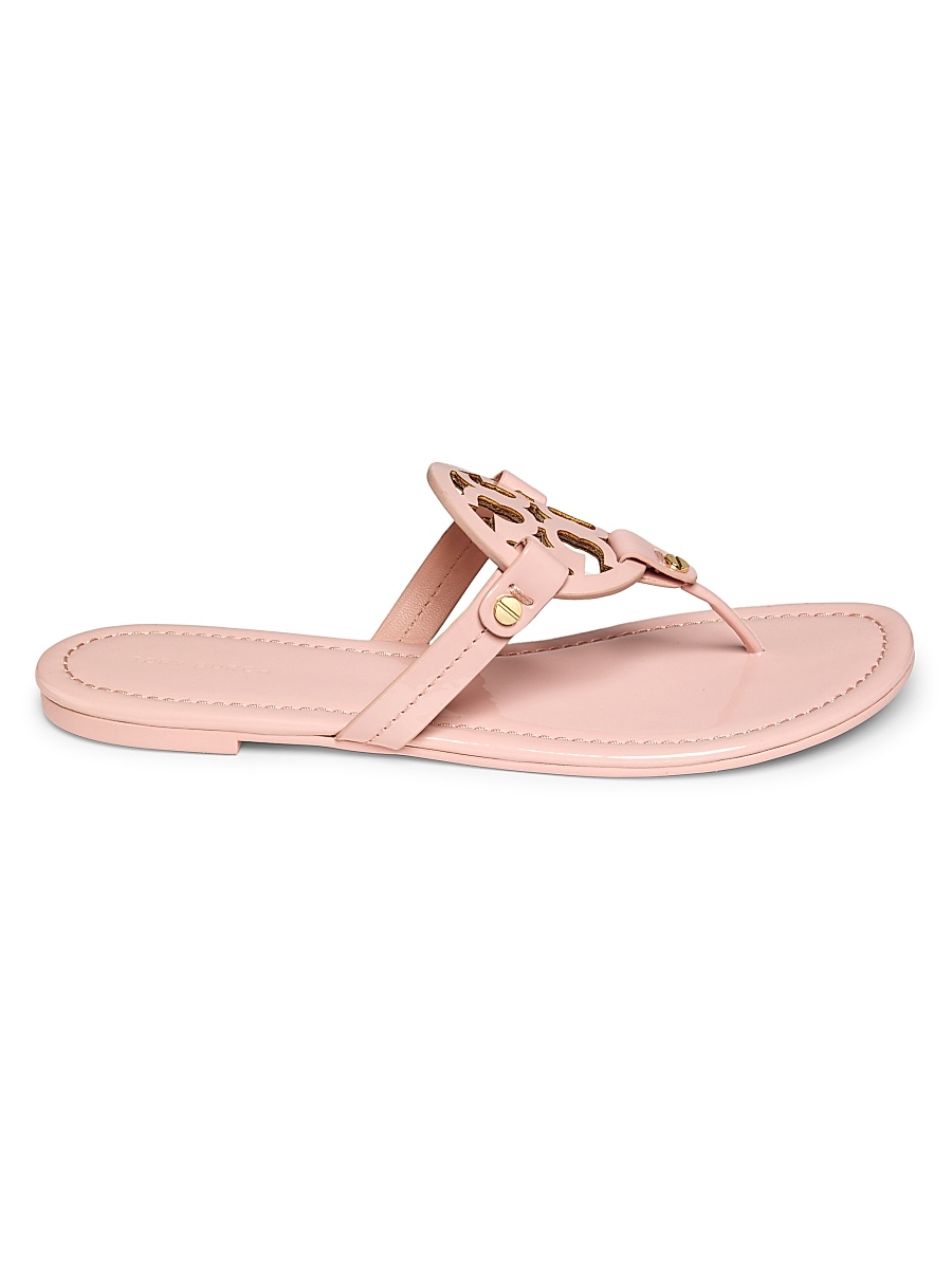 Women's Miller Patent Leather Thong Sandals - Sea Shell
