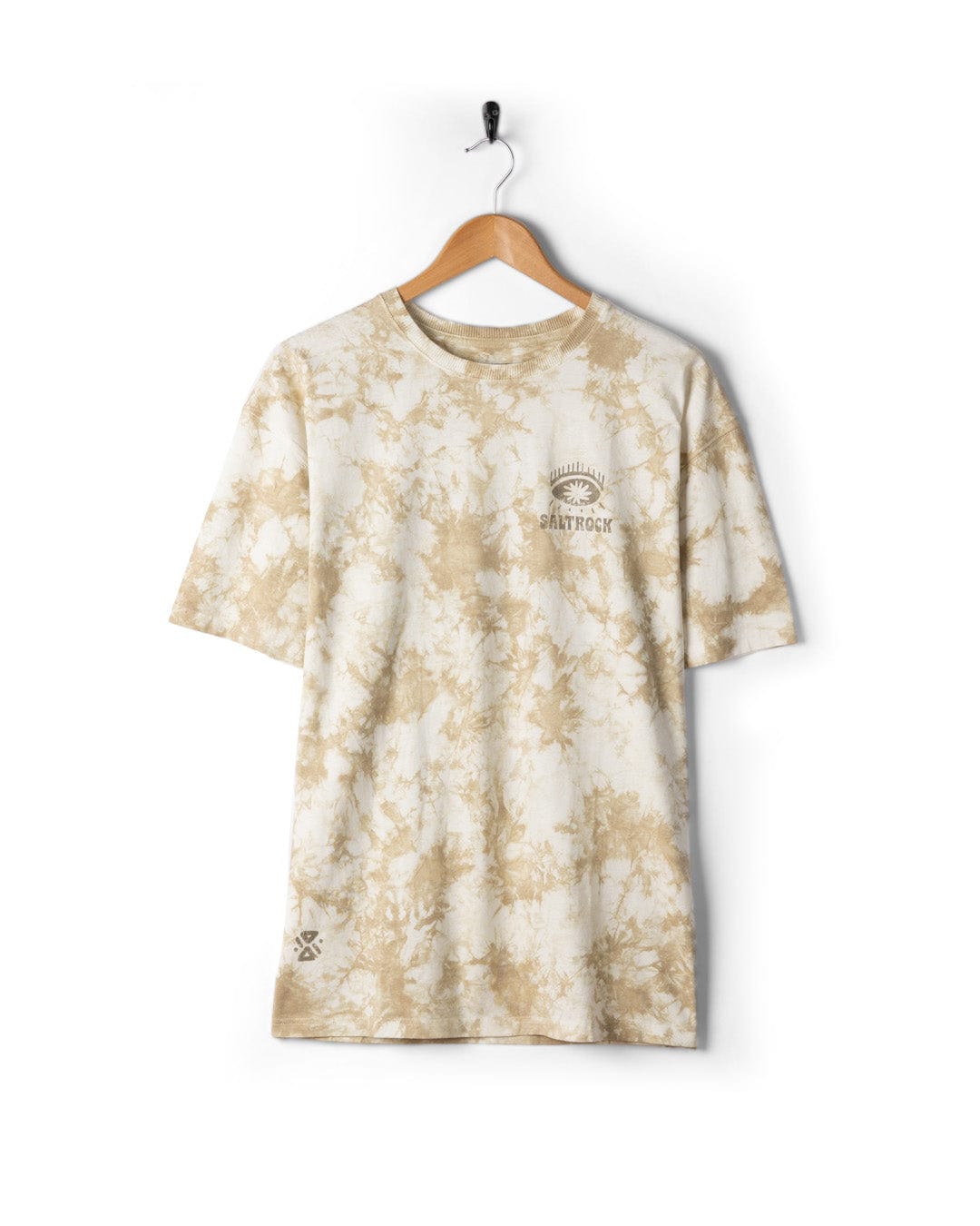 Saltrock Block Icons Mens Oversized Tie Dye T-Shirt in Crea