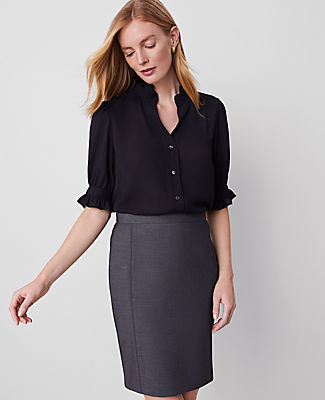 Ann Taylor Ruffle Collar Shirt