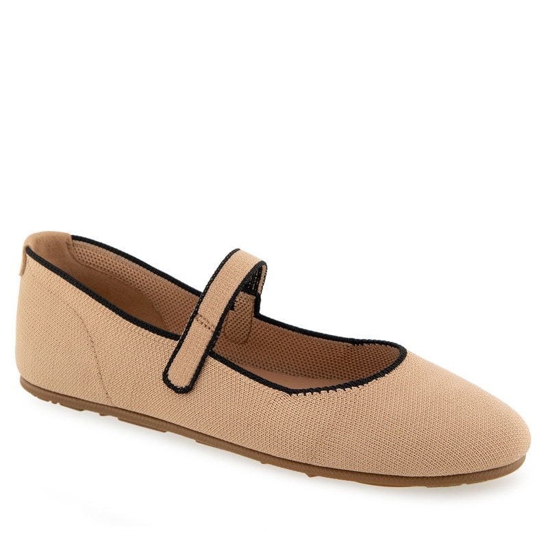 Women's Perryknit Wide Mary Jane Flats Shoes (Beige Bisque Knit)