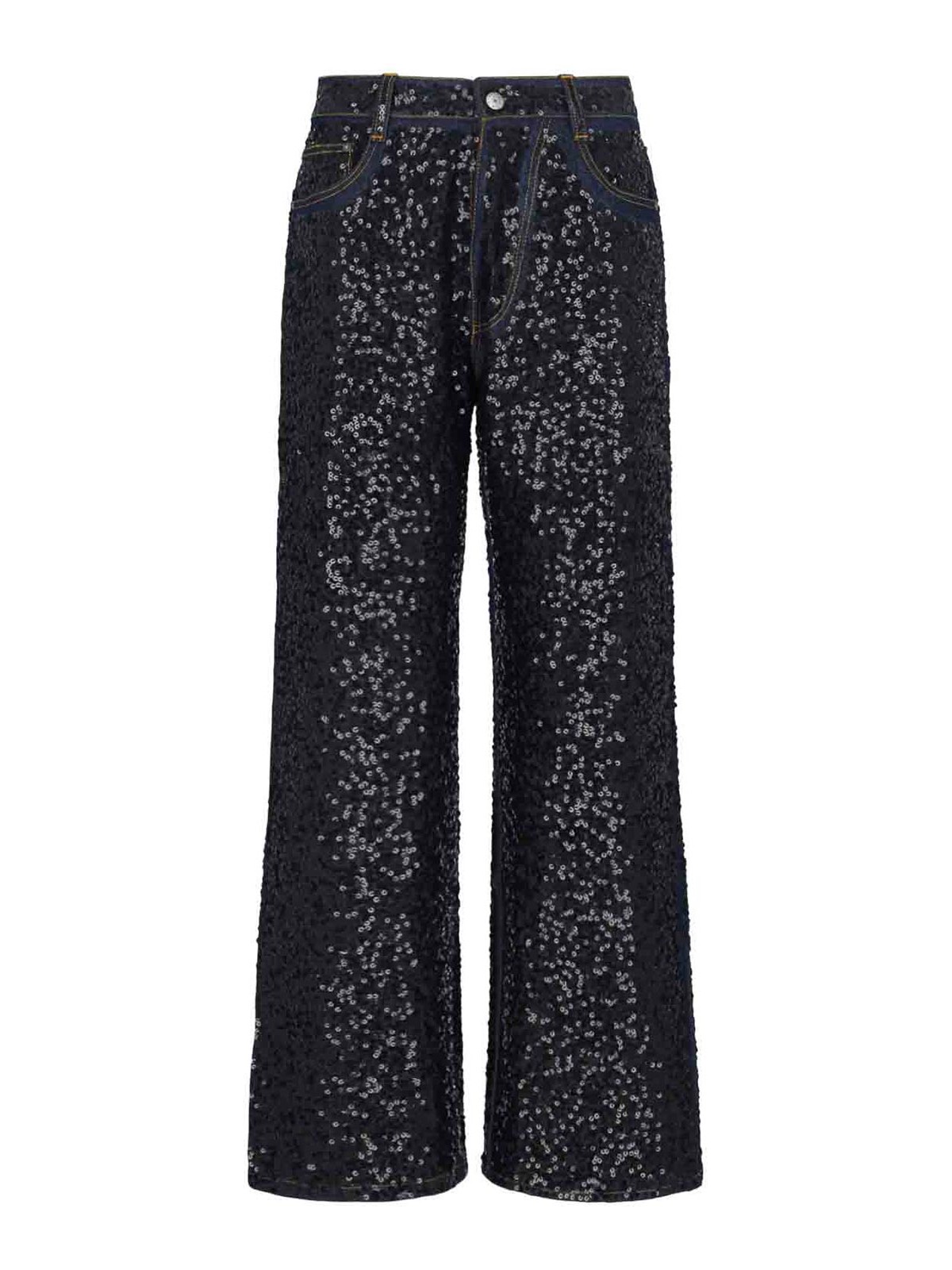 Straight Jeans With guff Sequins