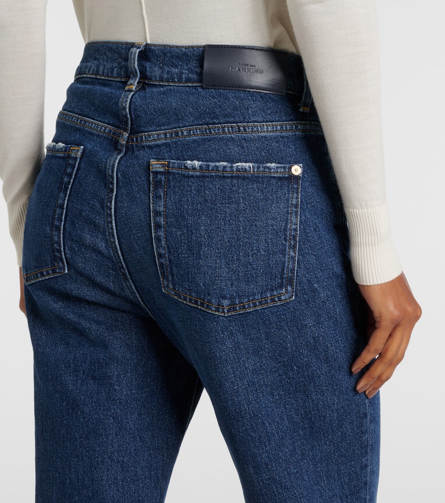 High-rise cropped straight jeans