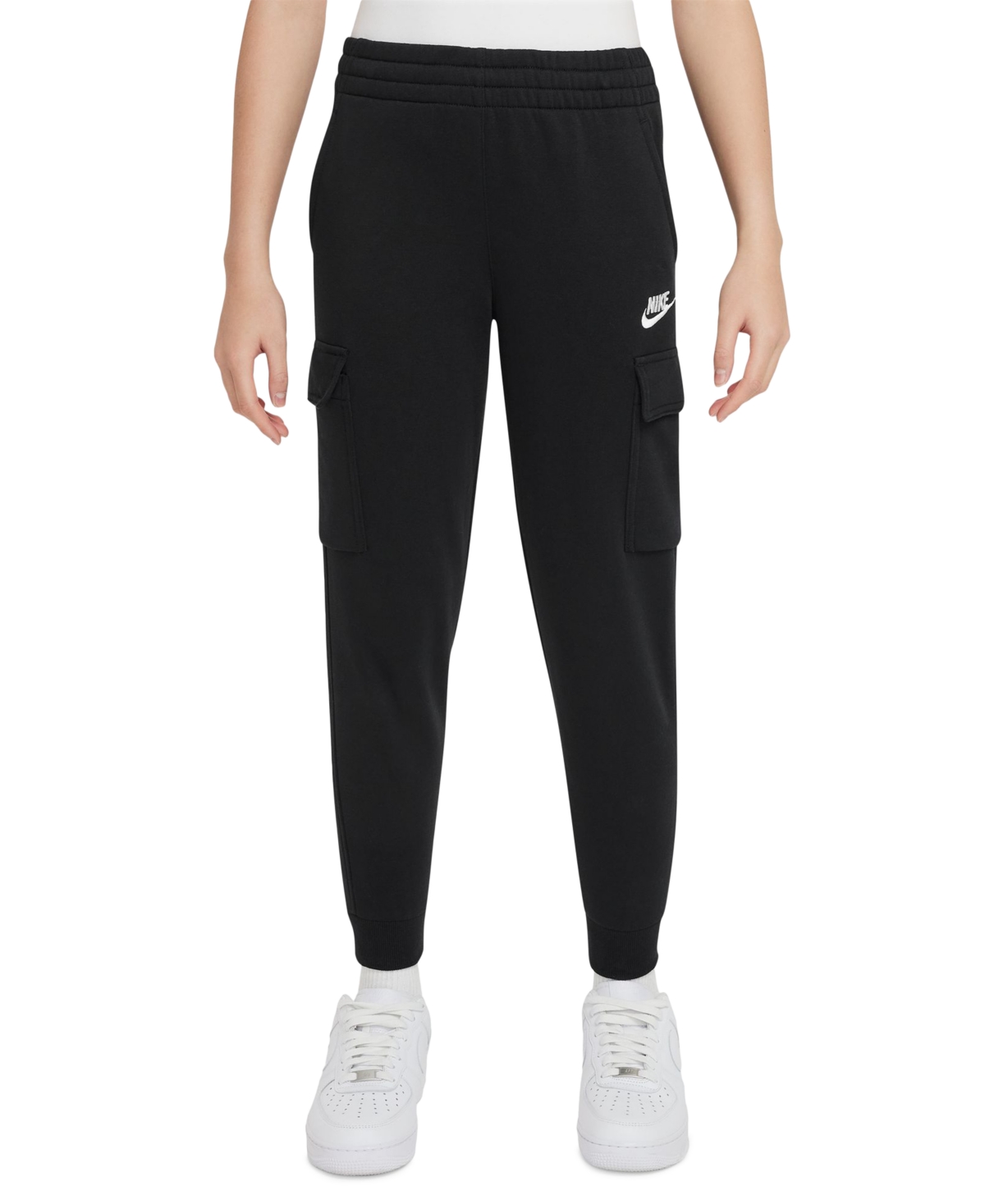 Big Kids Sportswear Club Fleece Cargo Pants - Black