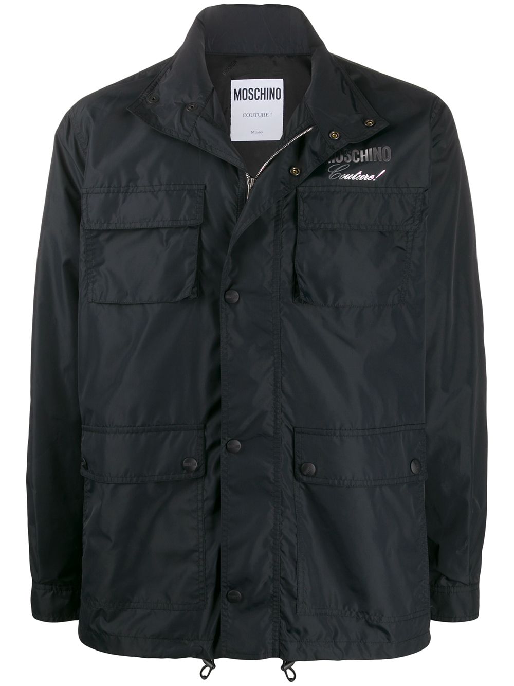 Logo print lightweight jacket - Black