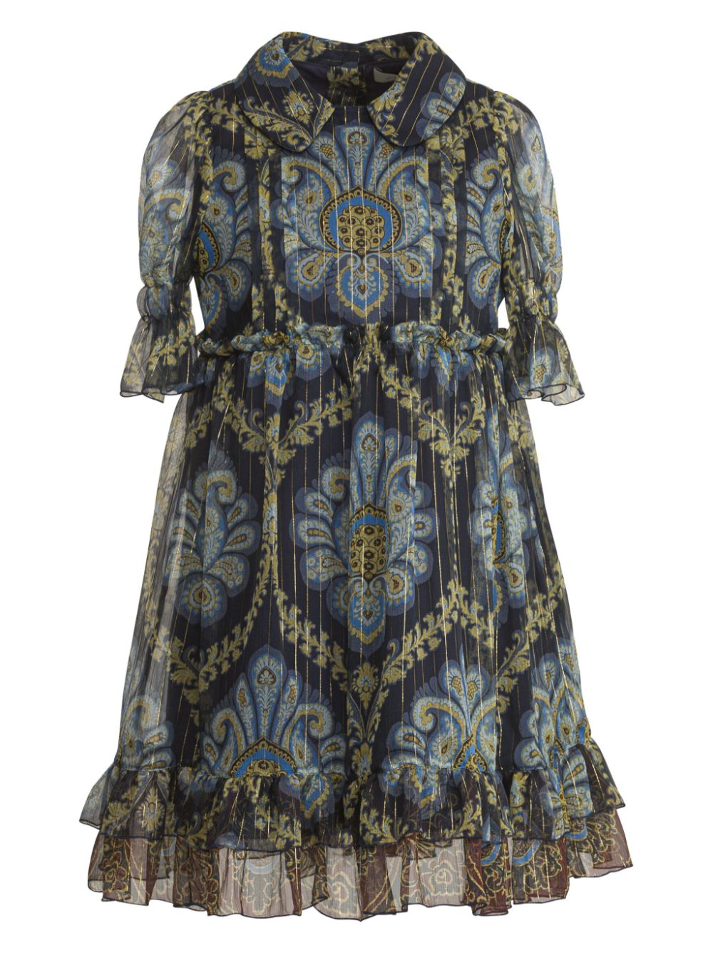 Paisley-print silk shirtdress - Blue