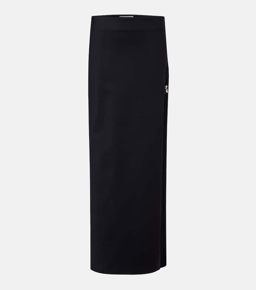 Garter cotton-blend jersey maxi skirt