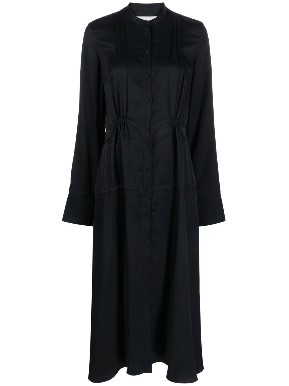 Band-collar midi shirtdress - Blue