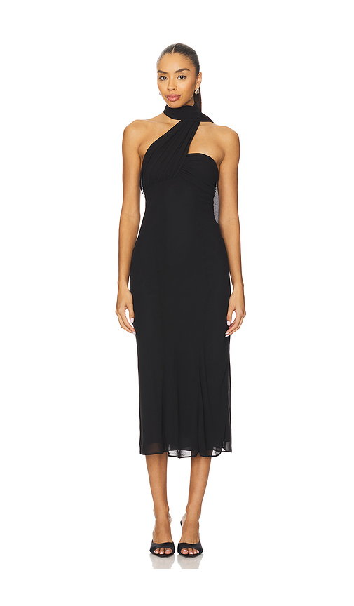 Lovers and Friends Willow Midi Dress in Black. L. Also in M, S, XL