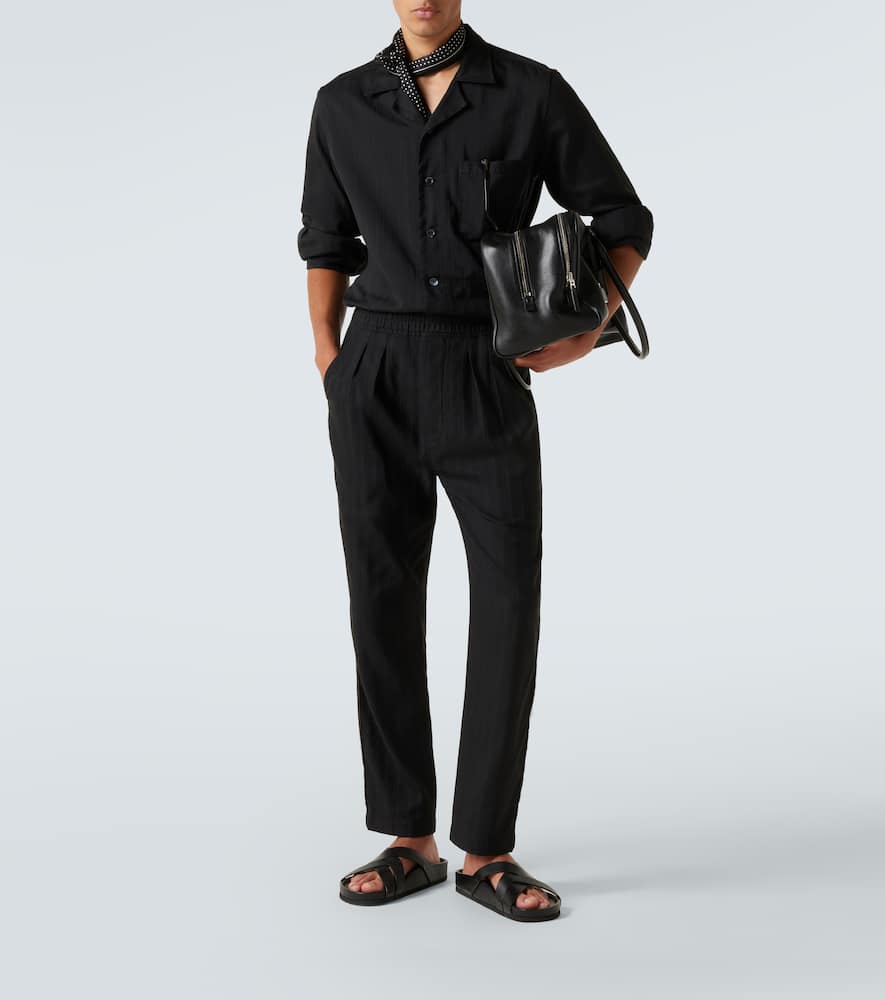 Striped cotton and silk shirt