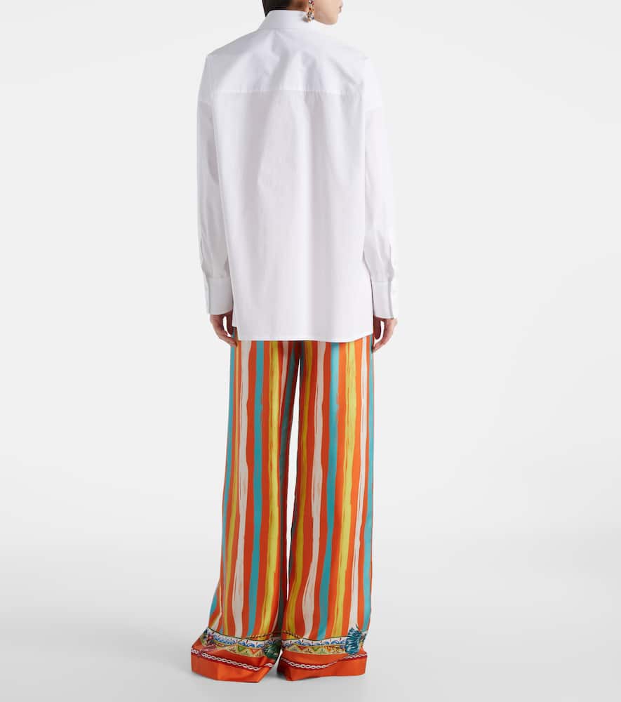 Oversized cotton-blend shirt