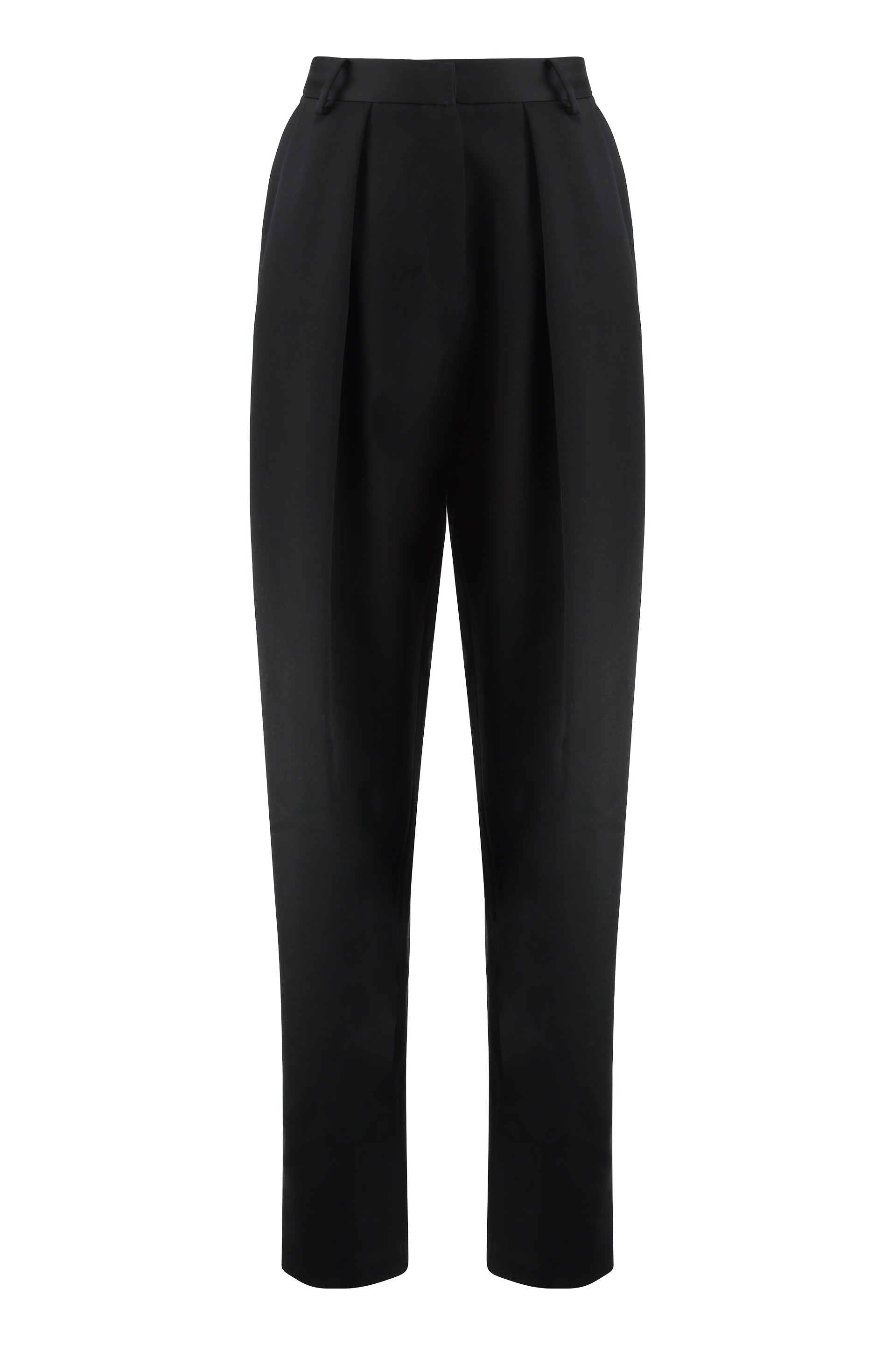 Wool Trousers with Wide-Front Pleats