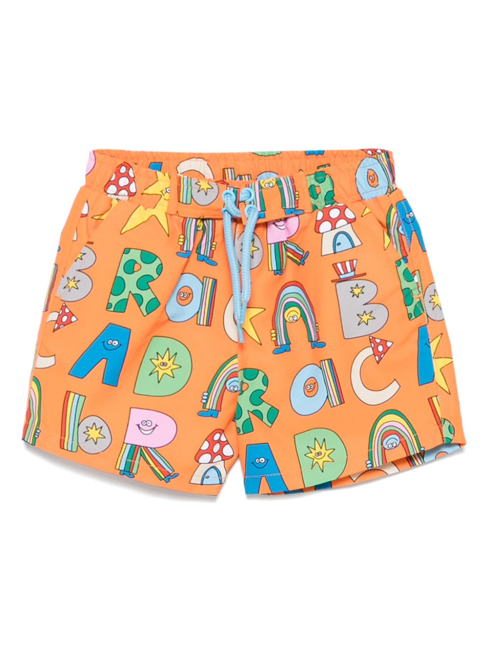 Illustration-print swim shorts - Orange