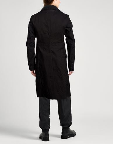 Man Overcoat & Trench Coat Black Size 46 Cotton