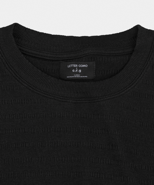 Air Wave Shell Stripe Short Sleeve T-Shirt Black